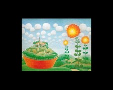 Ivan Rabuzin Croatia Surrealist Art Print My World 8x10 Matted Art Decor picture