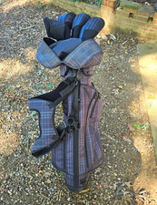 Complete vintage Burberry Women's Golf Bag Set - Black & Blue Nova Check picture