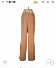 Talbots Women’s Beige Solid Dress Pants Straight Leg High Rise 33.75