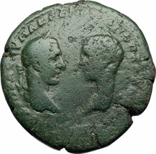 MACRINUS & DIADUMENIAN Marcianopolis Ancient Roman Coin w SERAPIS TEMPLE i71061 picture