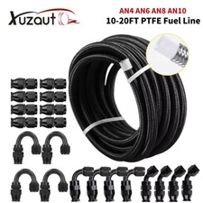 4AN-6AN-8AN-10AN Nylon Braided PTFE Fuel Line 10FT 20FT with 20 Fitting Hose Kit picture