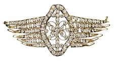 Antique Rhinestone Oval Center Vertical Bands Headpiece Circa 1920's picture