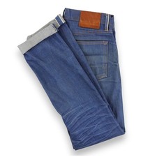 Gustin Slim #290 Cone Mills Selvedge Jeans 32x35 Natural Indigo Button Fly USA picture