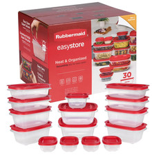 Rubbermaid EasyStore Food Storage Containers with Lids, 30-Piece Set, Red - NEW picture