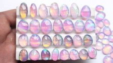 5-10 Pcs Aurora Opal Doublet Rose Cut Faceted Cabochon, Opal Set Lot, 8.5-17.5mm picture