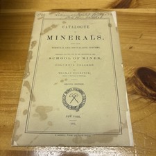 1871 Catalogue Of Minerals with Formulæ Crystalline Systems Mining Rare Egleston picture