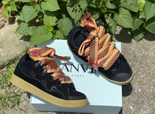 LANVIN Curb Sneakers ‘Black Gum’ Men’s Low Top Lace-Up Sneakers New w/ Box picture