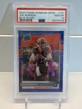2020 Panini Donruss Optic Rated Rookies Joe Burrow #151 Blue Scope RC PSA 10 picture