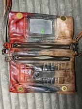 Bed|Stü Small Colorblock Distressed Crossbody Bag Wristlet Zip Adjustable picture