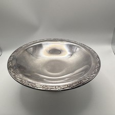 Vintage Oneida Silversmiths Silverplate Pedestal Compote Bowl Floral Rim picture
