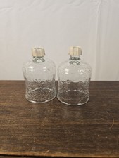 Set Of 2 Partylite Clear Crackled Glass Peglite Votive Candle Holder W/Grommets picture