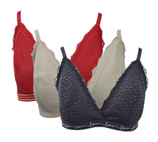 M&S Women's 3pk Lace Trim Non Wired Bralettes UK Size 16 D-E picture