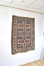 BEAUTIFUL ANTIQAUE 1890'S SHIRVAN RUG WITH GREAT DESIGN ***WWS*** AS FOUND AS IS picture