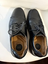 Croft & Barrow Men's Size 12M Langley Style Cap Toe Black Leather Dress Shoe picture