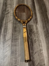 Rare Wooden Tennis Racquet SPALDING SPEEDWIN WOOD Antique Vintage Gold Medalist picture