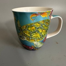 Cape Shore Sea Turtle Tropical Fish Coffee Mug Blue Ceramic Coastal Souvenir picture
