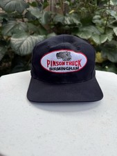 Vintage Pinson Truck Patch Snapback/Mesh Trucker Cap/Hat Black Made In USA picture