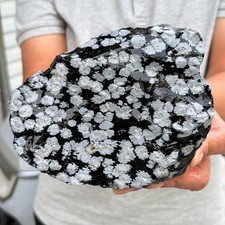2.24LB Rare Natural Raw Snowflake Obsidian Rough Crystal Mineral Specimen picture