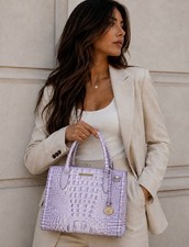 Brahmin Small Caroline Satchel Gentle Lavender Purple Melbourne Leather picture