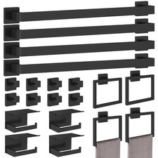 20 Piece Bathroom Hardware STWWO Matte Black 24 Inch picture
