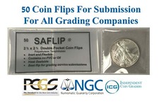 50 Coin Flips Saflip For Grading Submission NGC PCGS Mylar Long Term Holders New picture