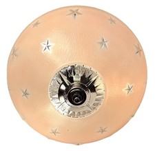 Antique 1920s-1930s Art Deco Nouveau Federal Stars Pink Ceiling Light Fixture picture