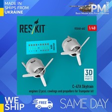 Reskit RSU48-0662 1/48 C-47A Skytrain engines (2 pcs), cowlings and propellers picture