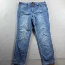 1822 Denim Slim Straight Jeans Women 16 Blue Stretch Mid Rise picture