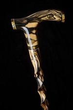 Wooden walking stick hand carved beautiful handmade wooden walking cane picture