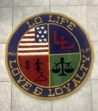 Very Rare . LO LIFE Love & Loyalty Graphic Area Rug 3 ft x 3 ft . Ralph Lauren picture