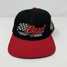 Vintage Budweiser NASCAR Hat Cap Snap Back Mens One Size Black Racing 50th 90s picture