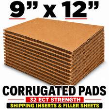 9x12 Corrugated Cardboard Pads Inserts 32 ECT Kraft Filler Sheets 25-200 Pack picture