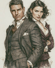 Ethan Hunt and Ilsa Faust in Tailored Spy Suits Print - 550694281 picture
