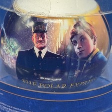 Vintage Warner Brothers Polar Express Glass Christmas Tree Ornament New In Box picture