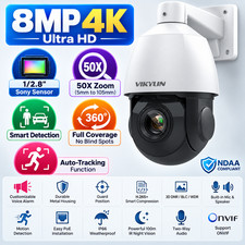 Vikylin 4K 8MP PoE PTZ IP Camera 50X Zoom Auto Track 1/2.8