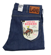 Lee 101 Riders 70s Selvedge Jeans W36 L32 Made in Italy 13oz. Japan Denim Indigo picture