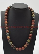 6/8/10/12/14mm Multicolor Picasso Jasper Gemstone Round Beads Necklace 18