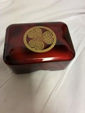 Vintage Japanese Trinket Box Black And Red Laquer picture
