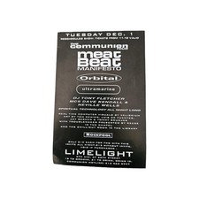 Meat Beat Manifesto Communion Tour Limelight NYC Promo Postcard Dec 1992 picture