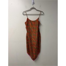 VTG Harold's Y2K 100% Silk Handkerchief Hem Floral Dress Size 6 picture