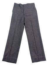 vtg 80s Haggar 31x30 Gray Check Tweed Pants Trousers Wool Flat Front USA Mens picture