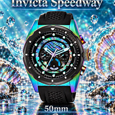 NEW Invicta Speedway Men's Watch 50mm Iridescent Multicolor, Black Quartz 30m picture
