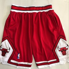 New Chicago Bulls Men Classic Red Pockets stitched Shorts Size US picture