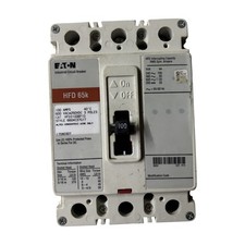 Eaton HFD3100BP10 100A 3-Pole 600V Industrial Circuit Breaker HFD 65k picture