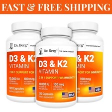 Dr. Berg’s Nutritionals Vitamin D3 & K2 Supplement, 100mg, Supports Bone picture