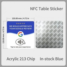 Bulk Lot NFC Google Review Tap Stand Acrylic Table Sticker (Type 4) Contactless picture