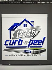 Custom Curb Address with Optional Graphic Self Adhesive Slip Resistant Vinyl picture