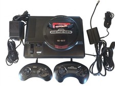 Sega Genesis Console Model 1 1601 Console Bundle - 2 Controllers - 6-Pak - Works picture