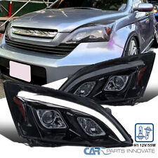 Fit Black Smoke 2007-2011 Honda CRV LED Bar Projector Headlights Headlamps 07-11 picture
