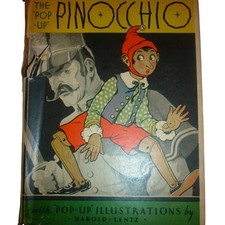 Vintage 1933 The Pop-Up Pinocchio Harold Lentz Blue Ribbon Books Hardcover 9in picture
